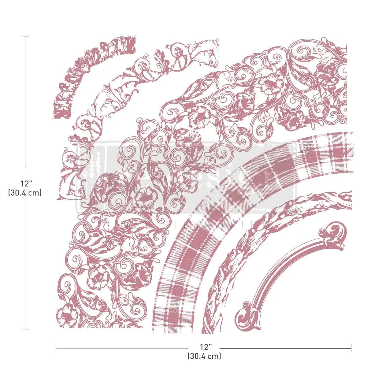 Decor Stamp – Curved Accents – 12″x12″ sheet size, total 6 pcs