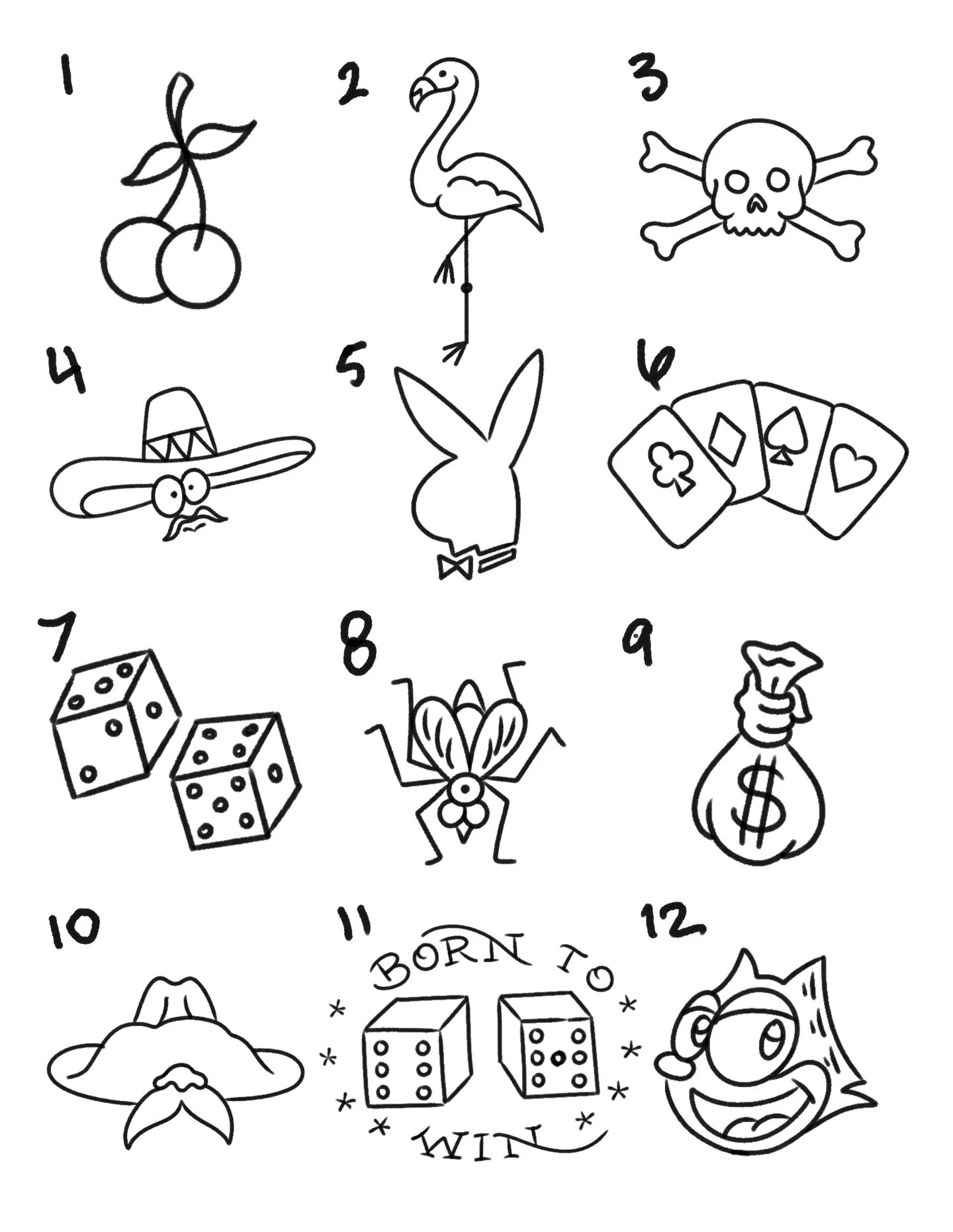 Here we go again! Here&rsquo;s the flash drop for this Friday the 13th and as always there will be a couple extra sheets of flash that we hang up the day of! 

12PM until we&rsquo;re done! 

All tattoos are about 3x3 inches 

Outline will be $31
Add 