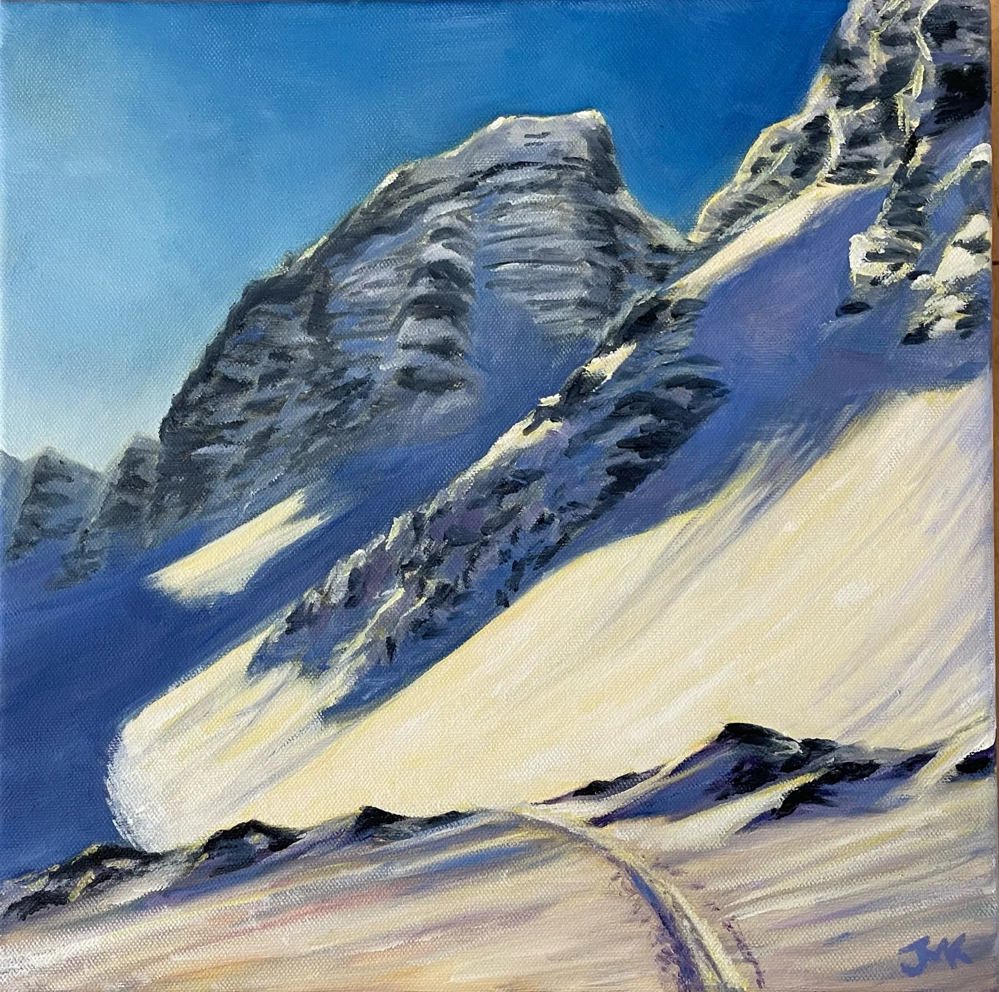 Start of the Run Down, Canadian Rockies
Oil on Canvas 12x12” $350 Available