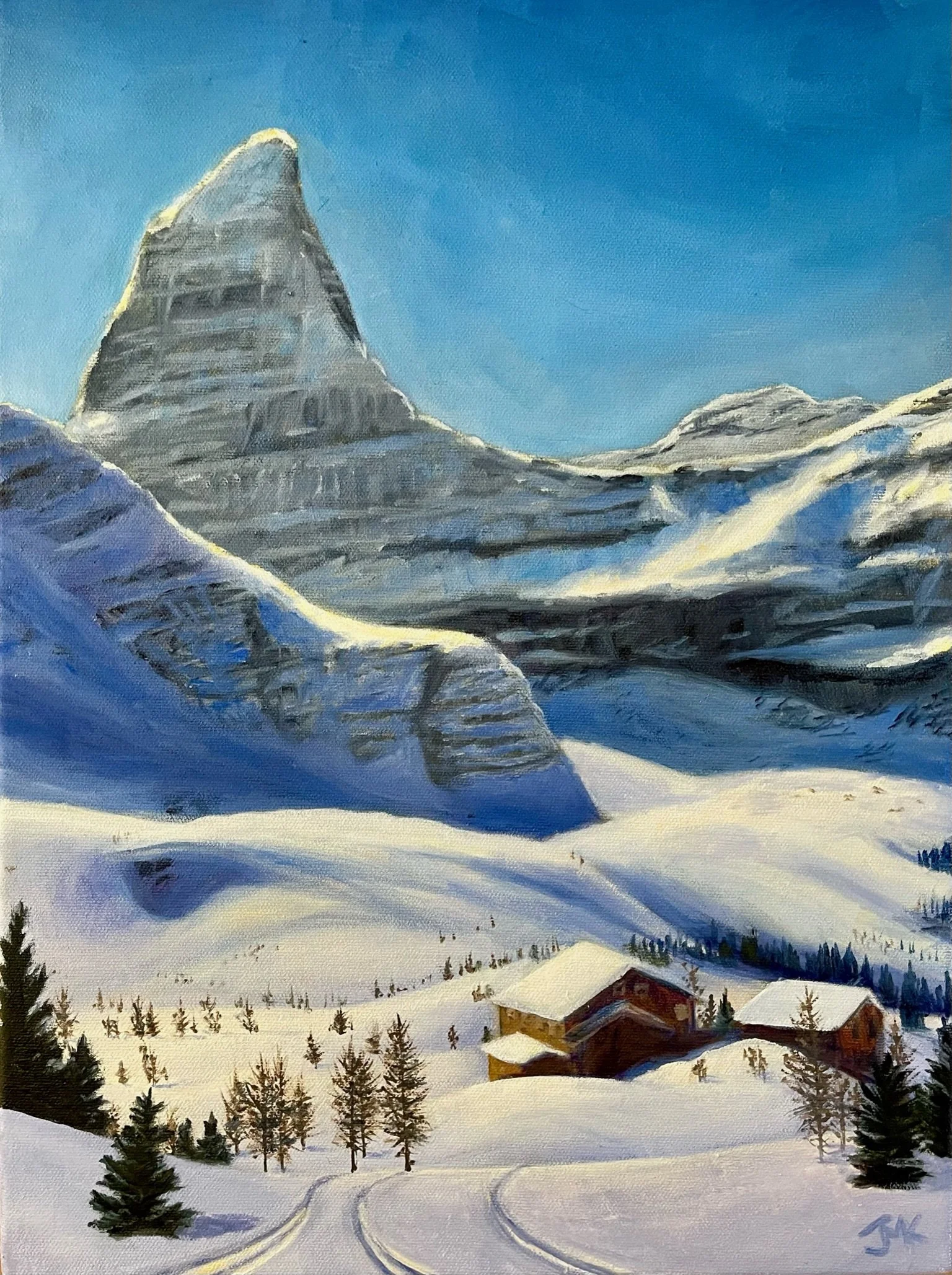 Under The Talon - Talus Lodge, Canadian Rockies, British Columbia
 12x16” Oil on Canvas SOLD