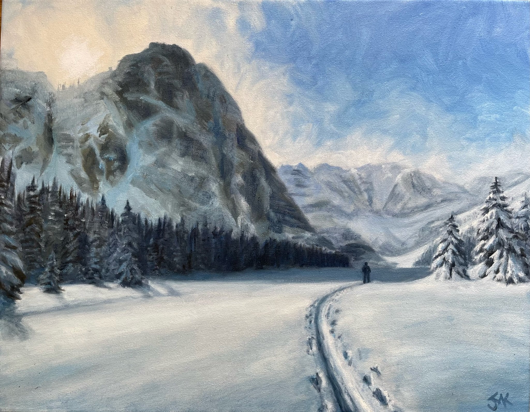  February Tour up to Taylor Lake, Banff National Park
Oil on Canvas 14x18” Available $500