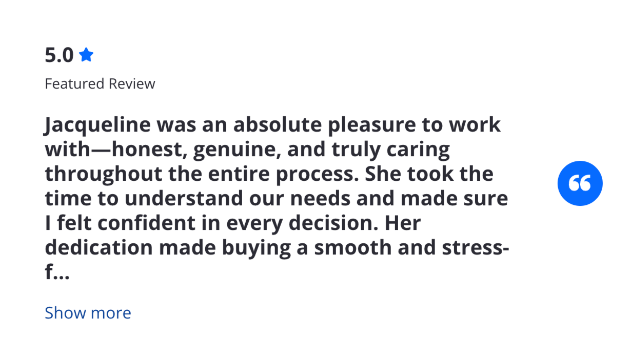 Omaha Council Bluffs real estate agent Jacqueline Szatko 5-star rating from satisfied client