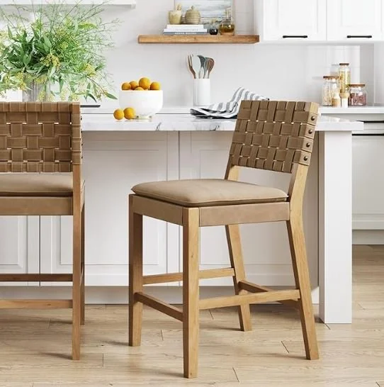 Dining room inspiration featuring a stylish shoppable kitchen barstool
