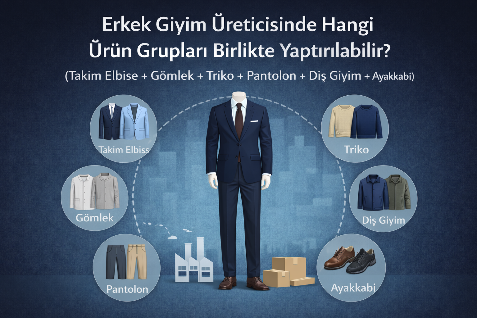 Erkek Giyim Üreticisinde Hangi Ürün Grupları Birlikte Yaptırılabilir?(Gömlek + Pantolon + Triko + Dış Giyim)
