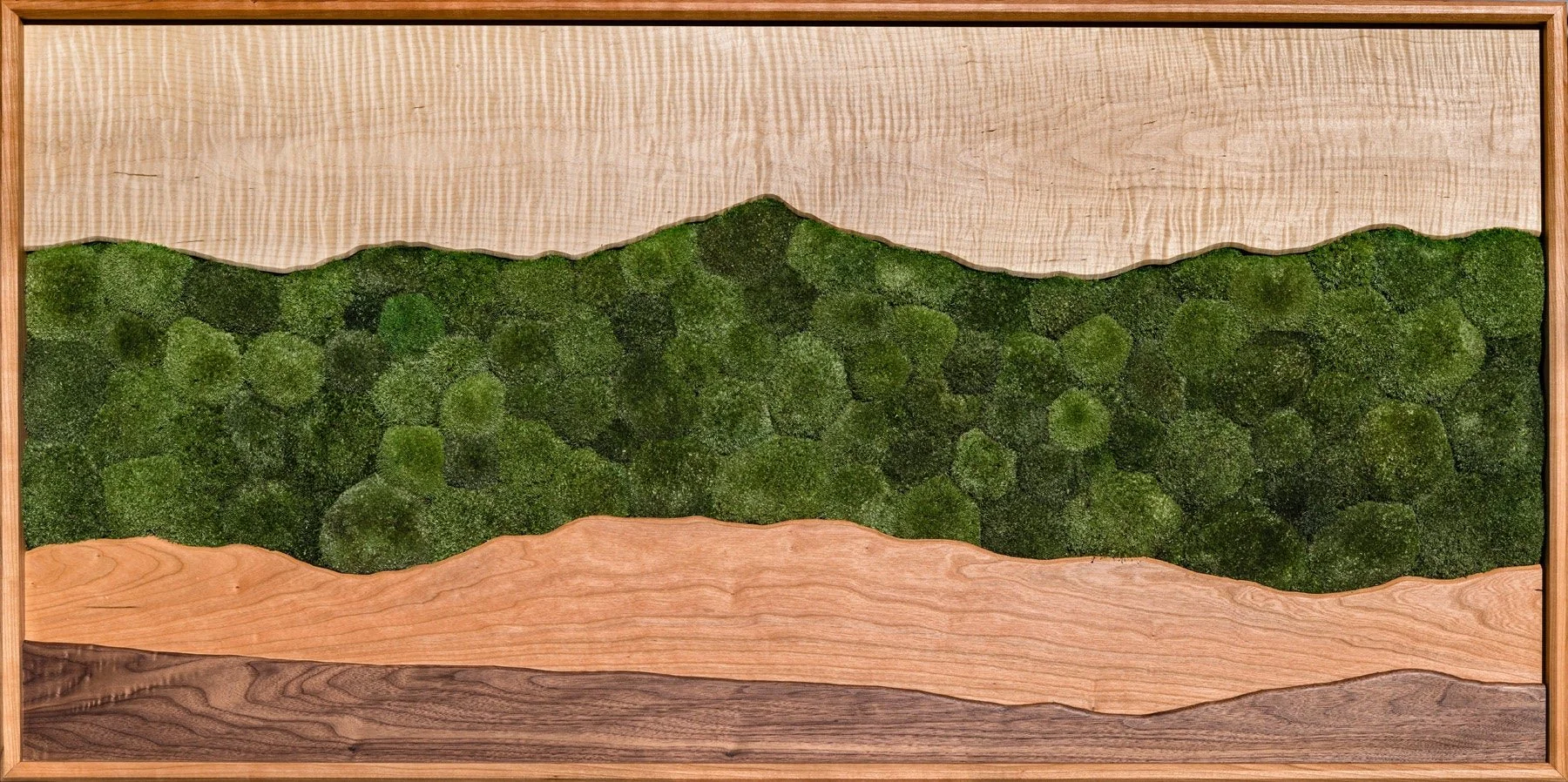 Wall art with preserved moss