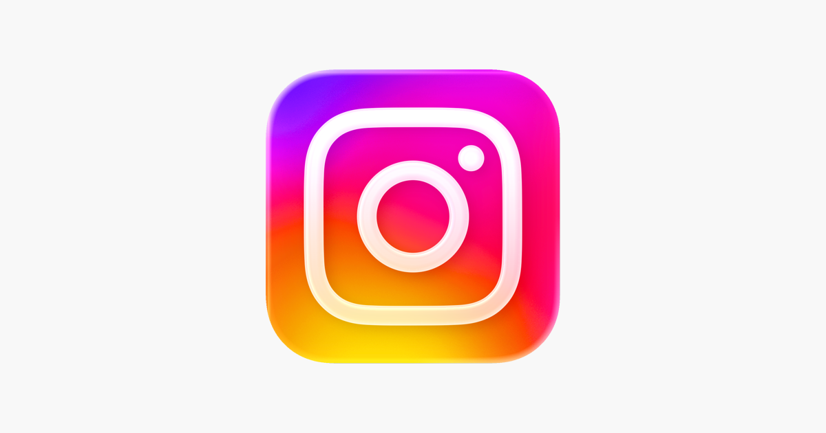 Instagram logo with a colorful gradient background of purple, pink, orange, and yellow.