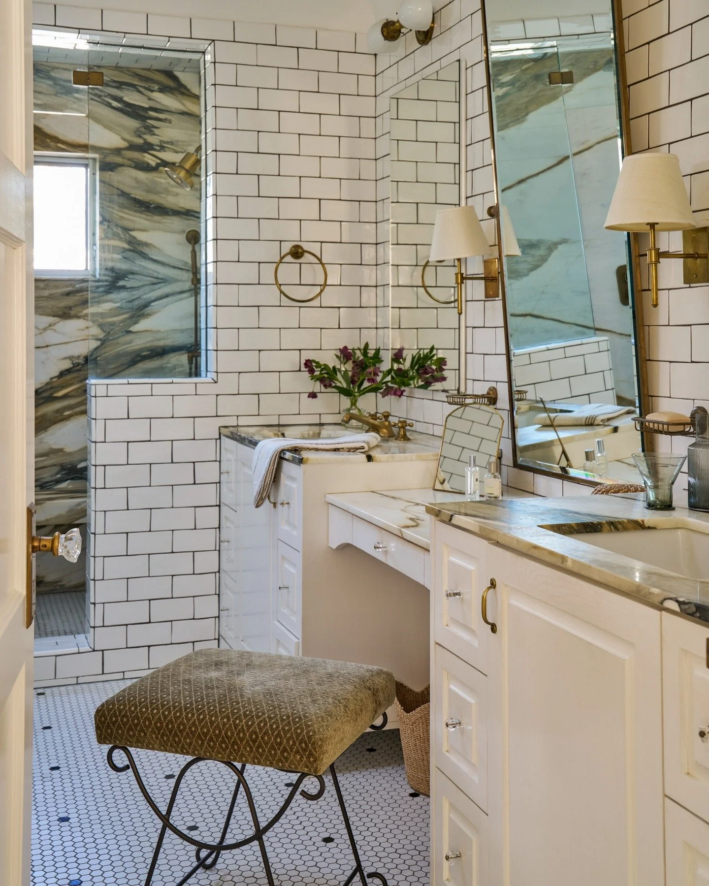 We&rsquo;ve been holding onto this stool for the right moment, and this bathroom vanity made it completely worth the wait.