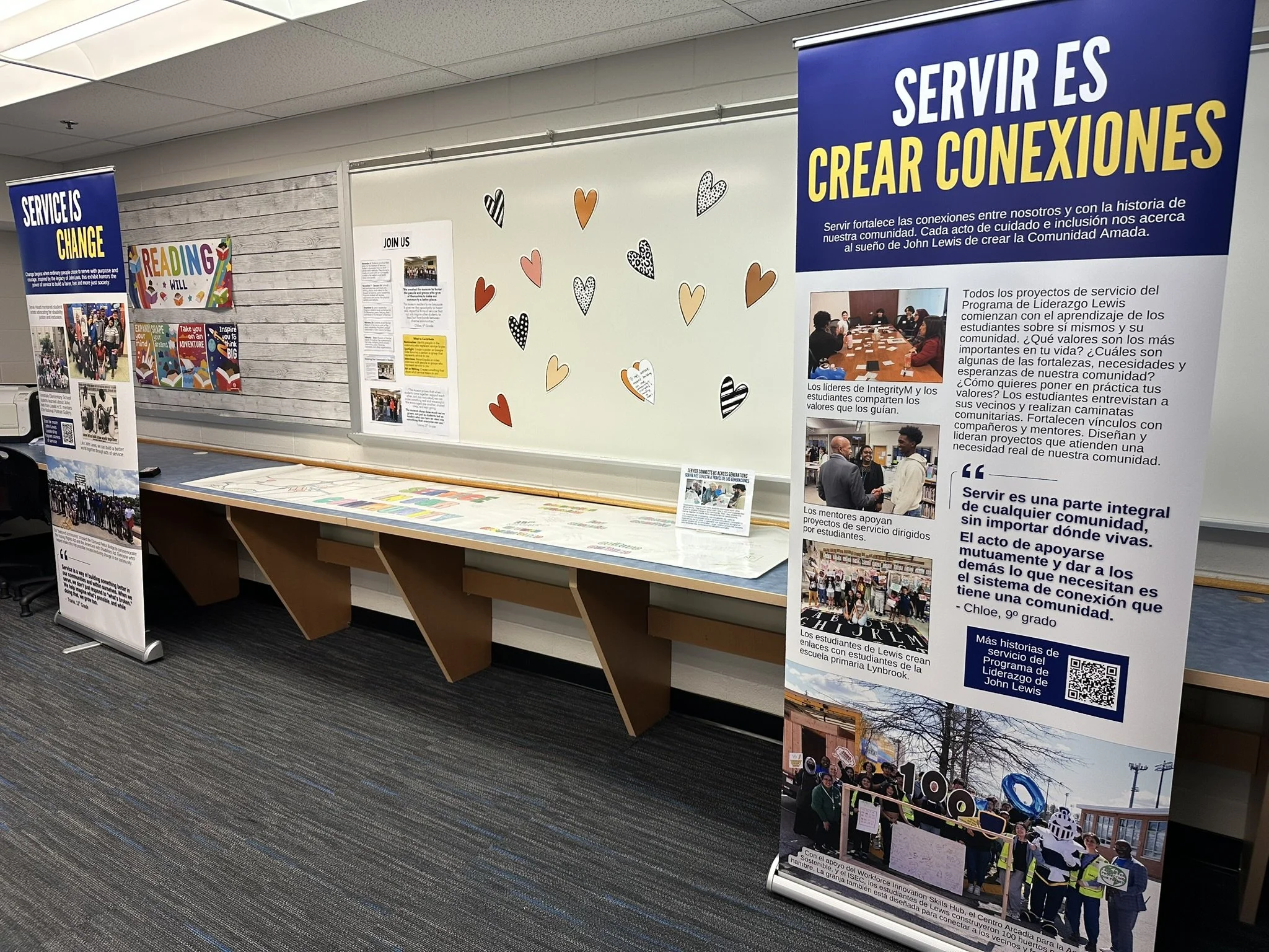  Each six-foot panel will focus on a different theme: joy, connection, growth, identity and culture, and creativity. 