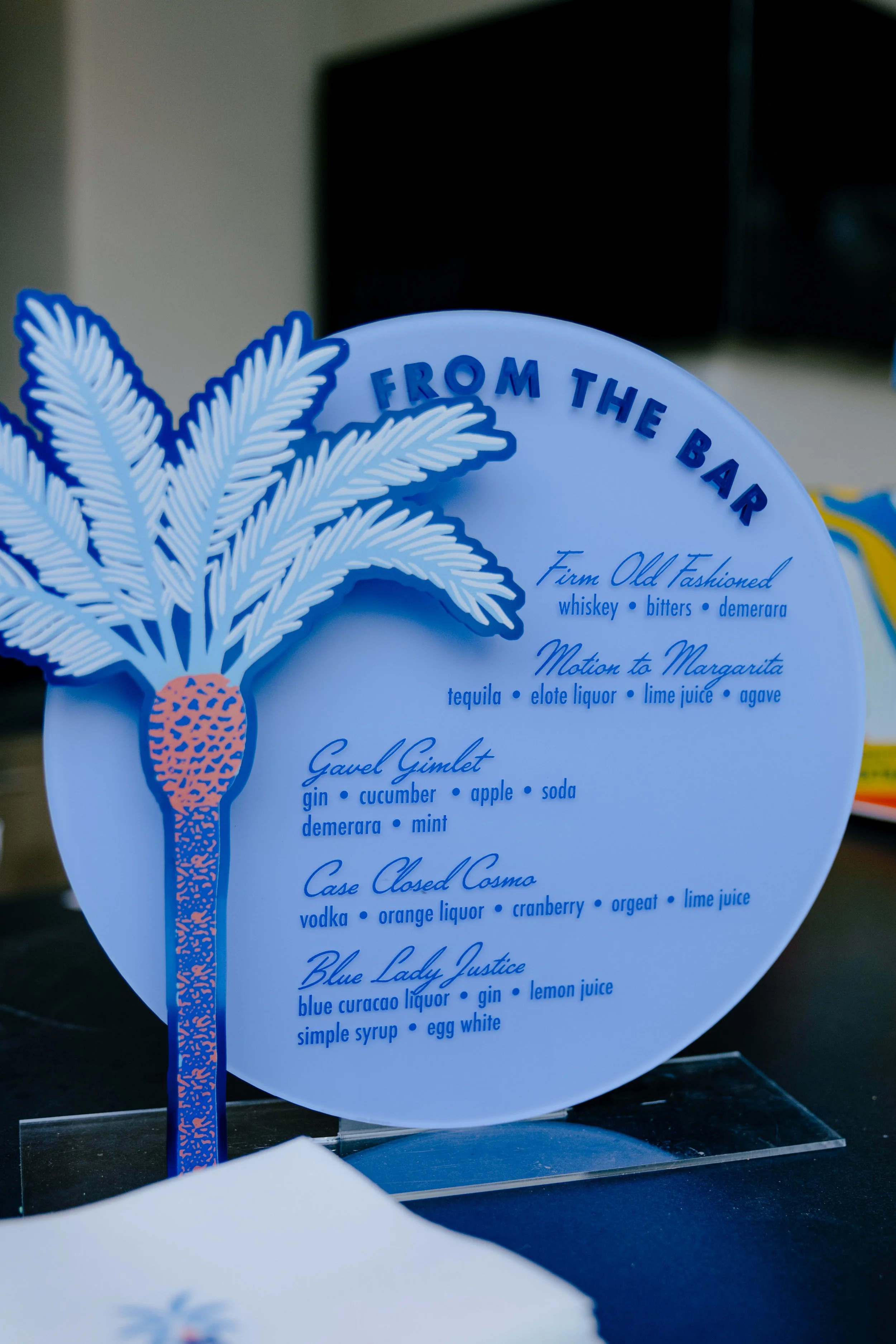 drink menu, round drink menu, menu signage, custom drink signage