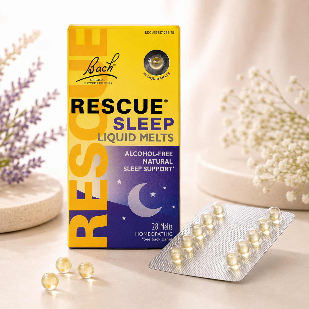 RESCUE® Sleep Liquid Melts – Alcohol-Free Sleep Support | 28 Melts