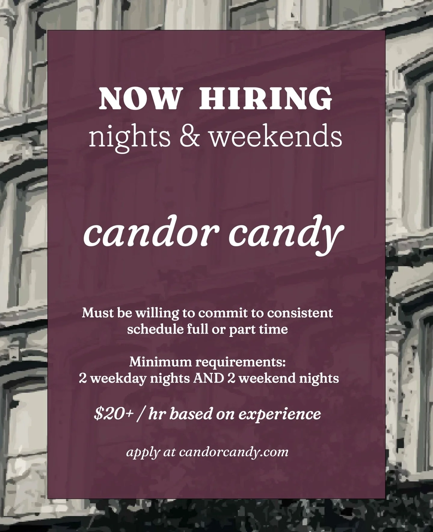 📰 extra extra read all about it! apply on our website thru a super quick Google form, 5 minutes TOPS - candorcandy.com/careers, our main site is linked right in our bio⬆️ Looking to staff someone as early as next weekend 🍬🐦&zwj;⬛