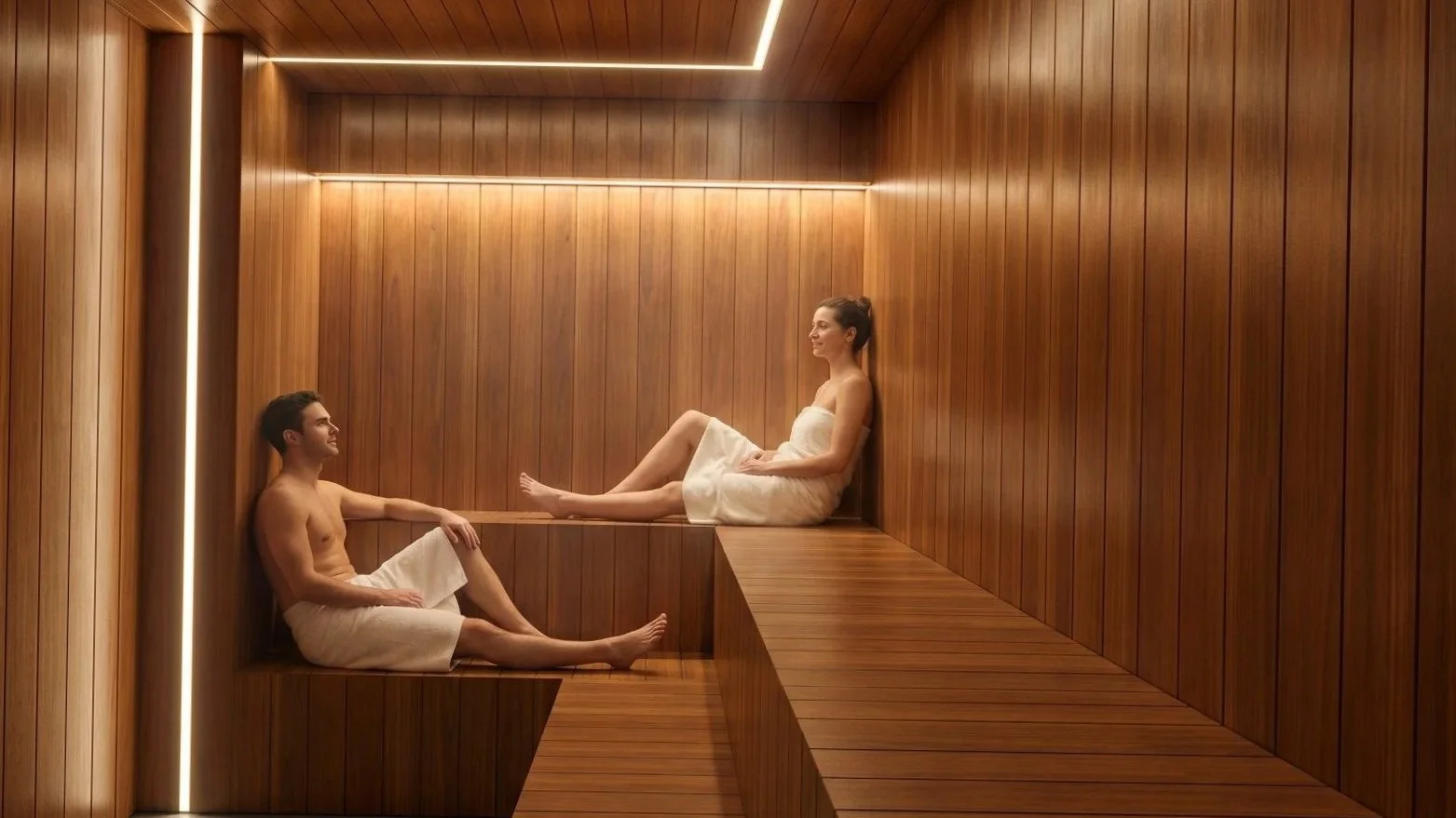 Sauna de 2 cámaras (seco y vapor)