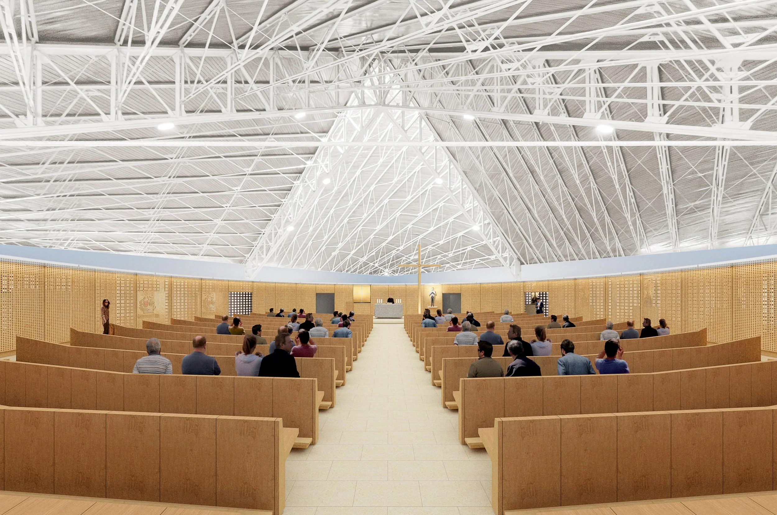 .
renovaci&oacute;n y ampliaci&oacute;n 
iglesia el rosal
.
centro pastoral y comunitario
cardenal lebrun
.
francisco pimentel malaussena
oscar capiello &amp; gustavo legorburu
.
proyecto original
gomez legorburu sosa arquitectos
1974
.
render @rafag