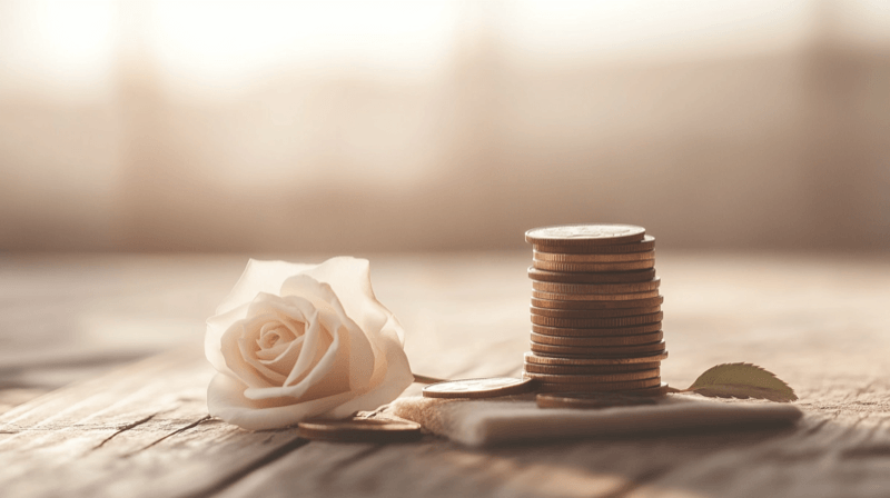 Financial misconduct as a marriage fraud risk factor — a stack of coins beginning to topple on an uneven surface