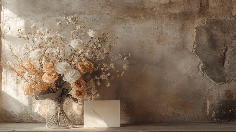 Withdrawal of affection following immigration benefits as a marriage fraud indicator — wilted flowers with one upright white rose