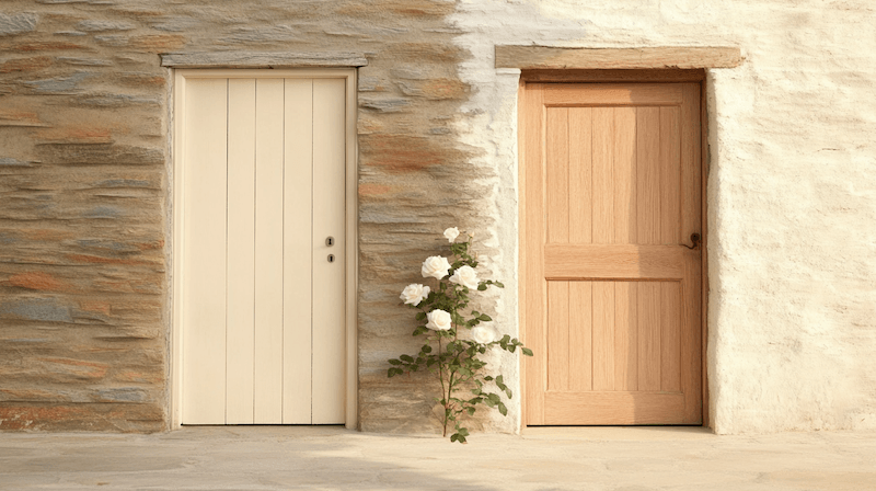 Cultural differences as a marriage fraud risk factor — two doorways side by side, one open and one closed