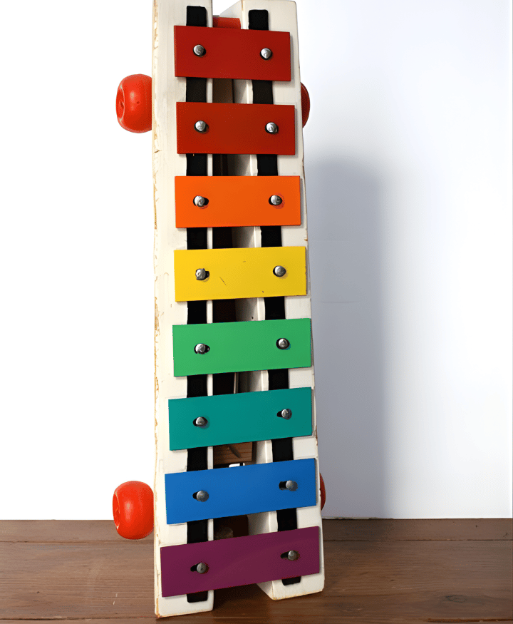 Kids wooden xylophone musical toy with multicolor keys for early learning and play