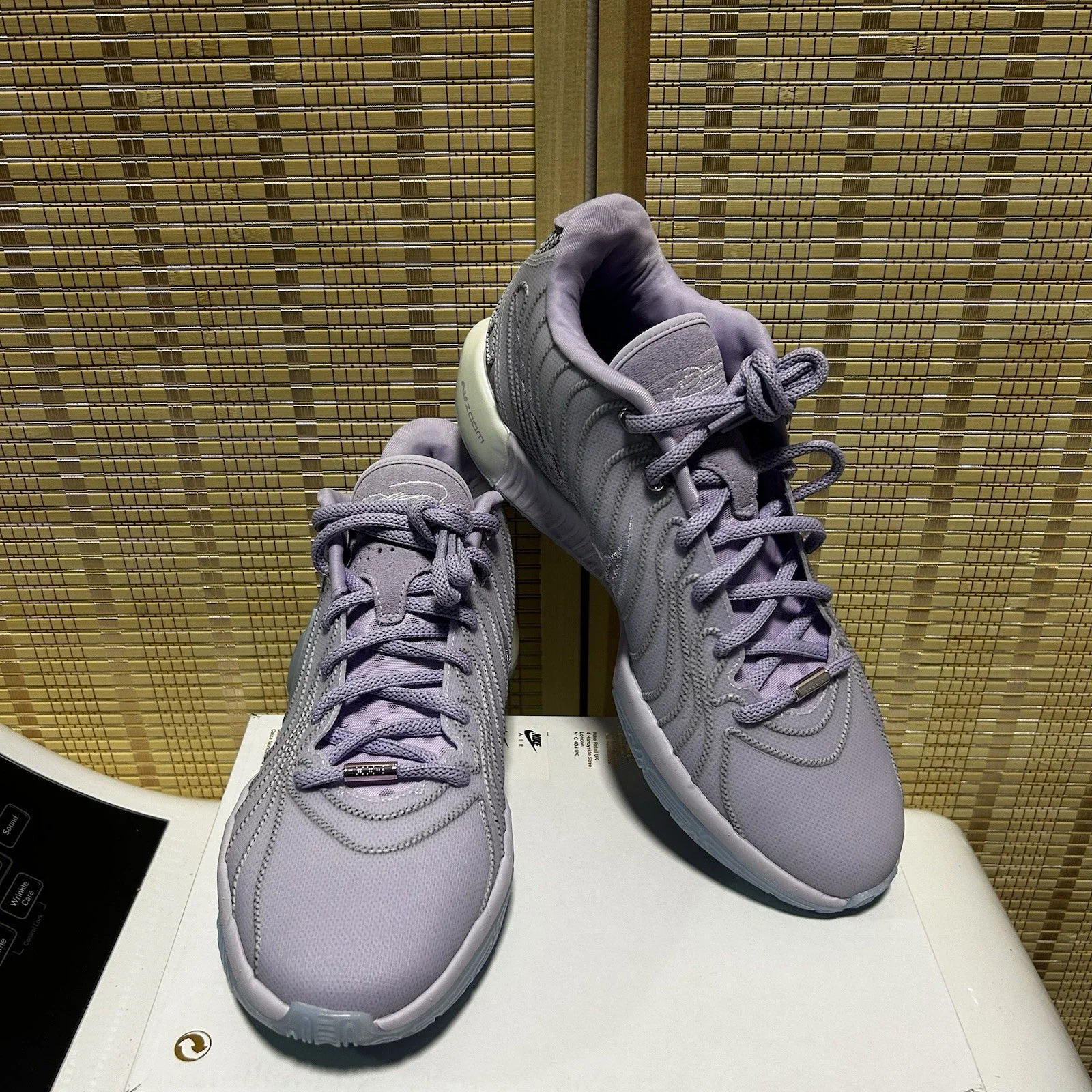 Purple running sneakers with lace-up design for men or women casual footwear