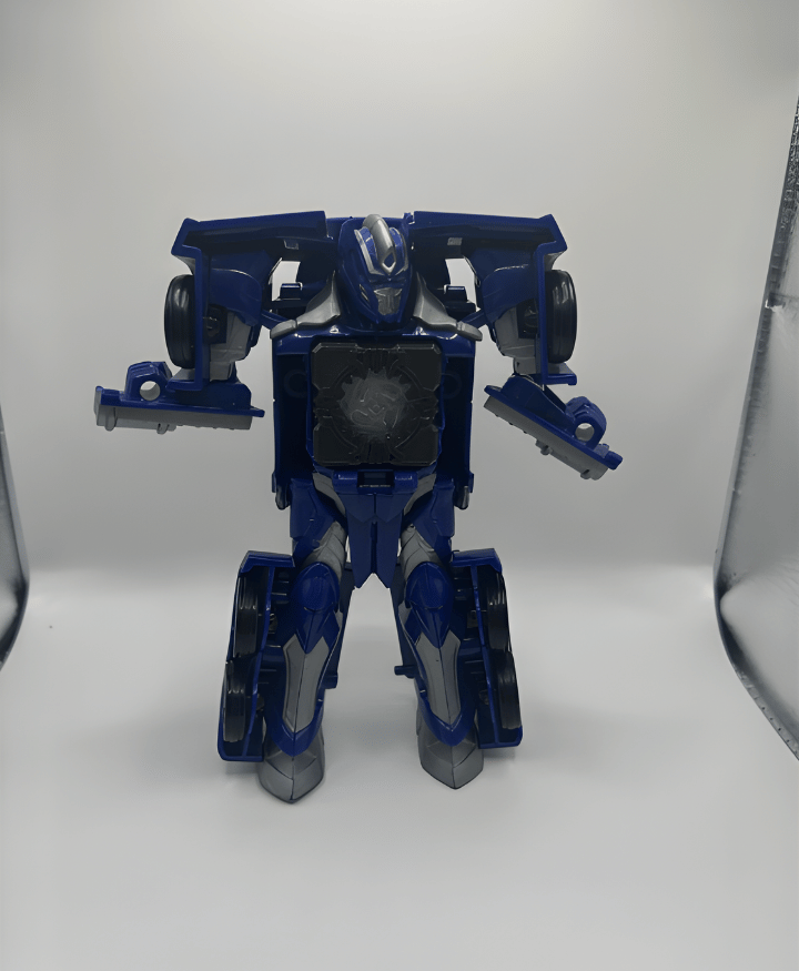 Transformers action figure robot toy collectible in blue color for kids and collectors