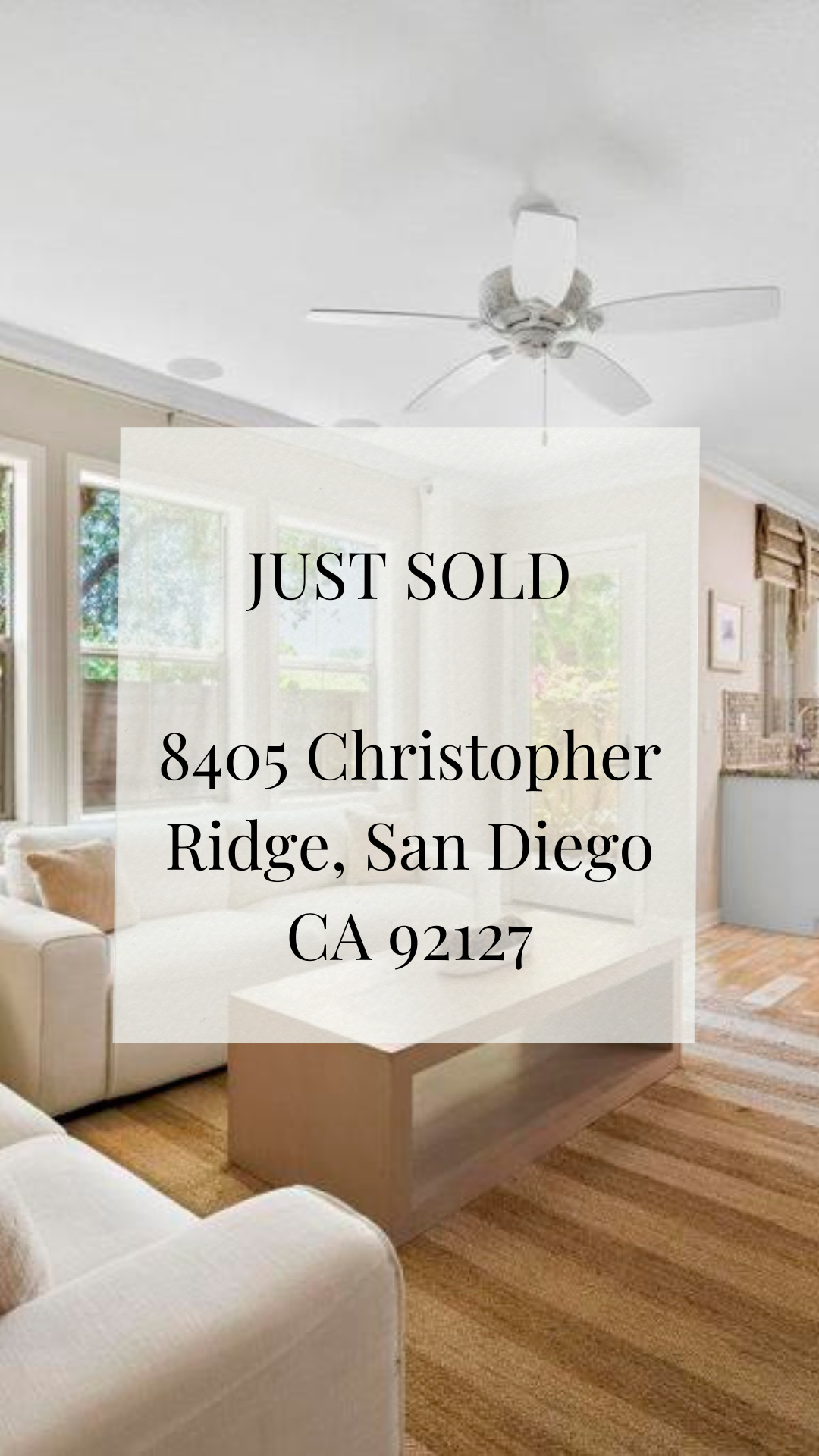 SOLD - 8405 Christopher Ridge, San Diego CA 92127