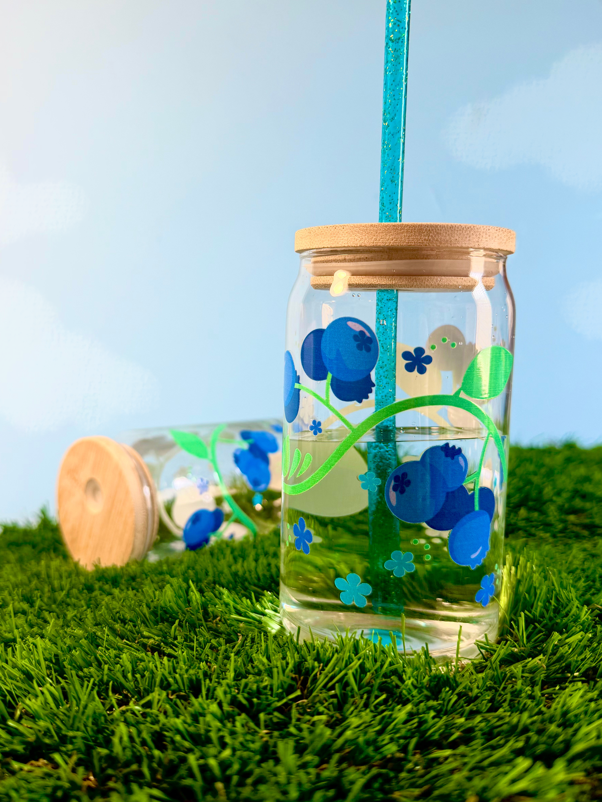 Bubeleh Blueberry | 16oz Sipper Glass Tumbler