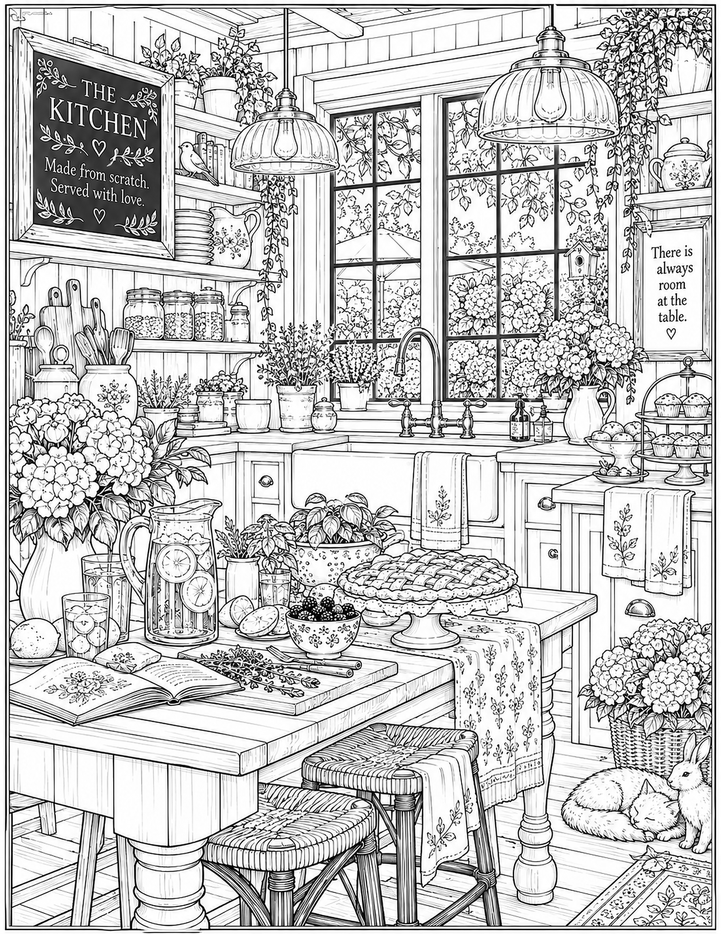 Country Kitchen Coloring Page