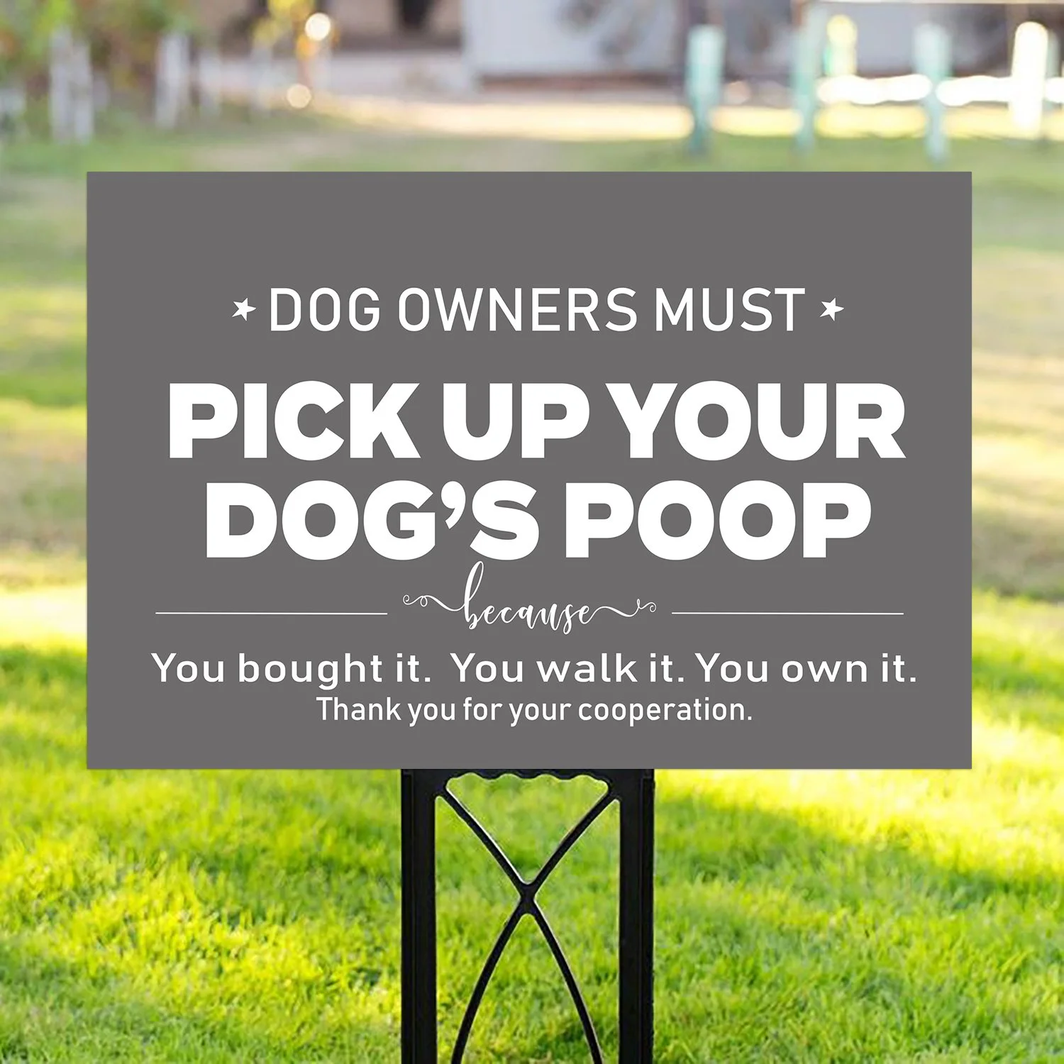 Dog Owner's Must Pick Up Poop - Yard Sign