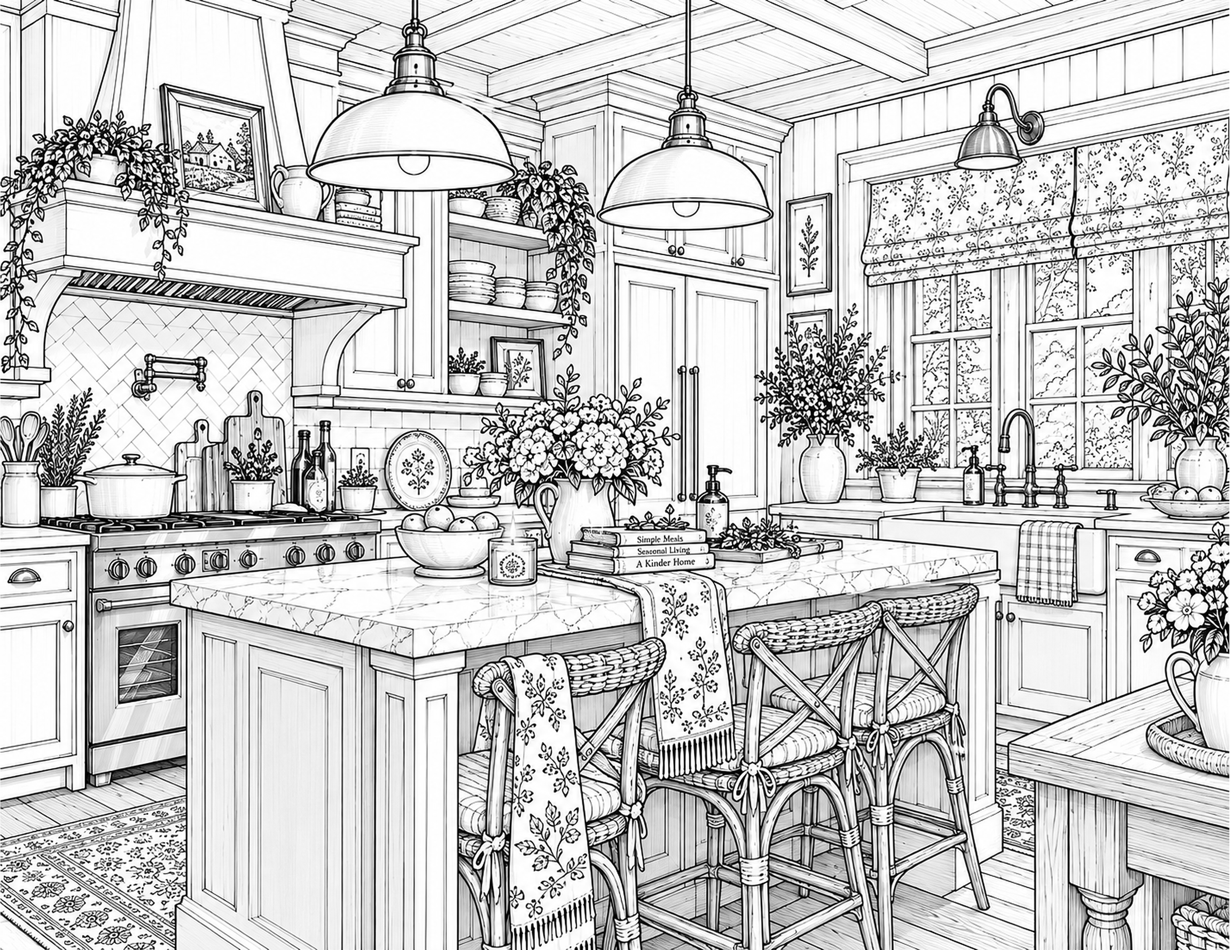 Modern Kitchen Coloring Page
