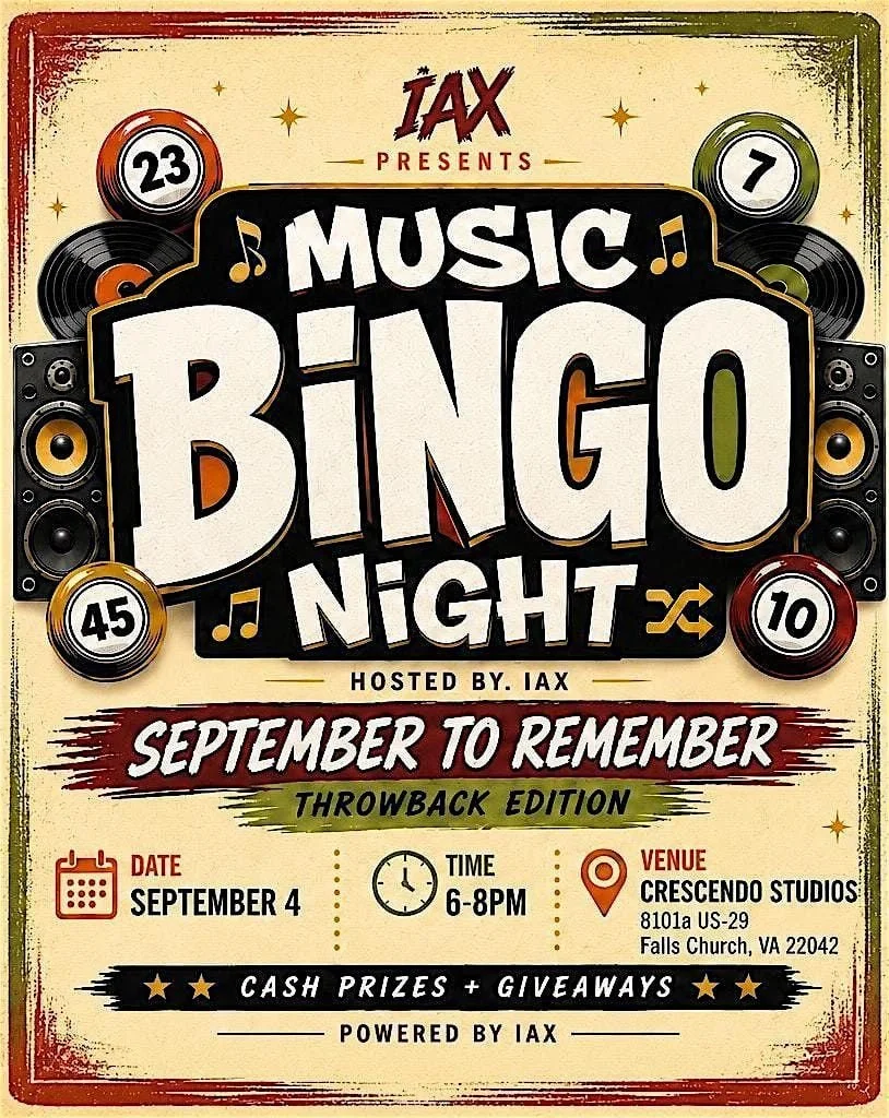 Music Bingo Night! | September To Remember |Hosted by IAX