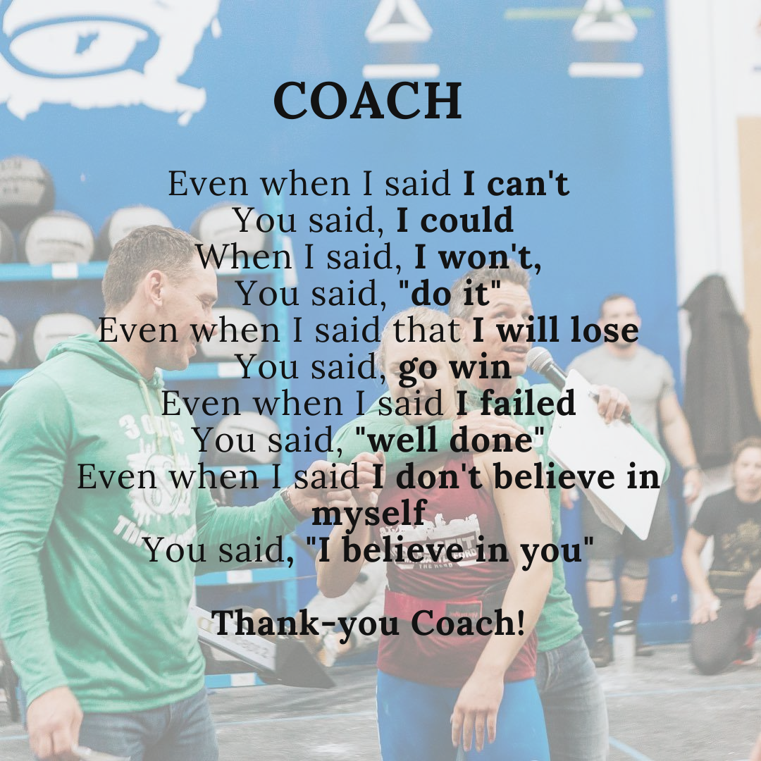 Thank you Coach!