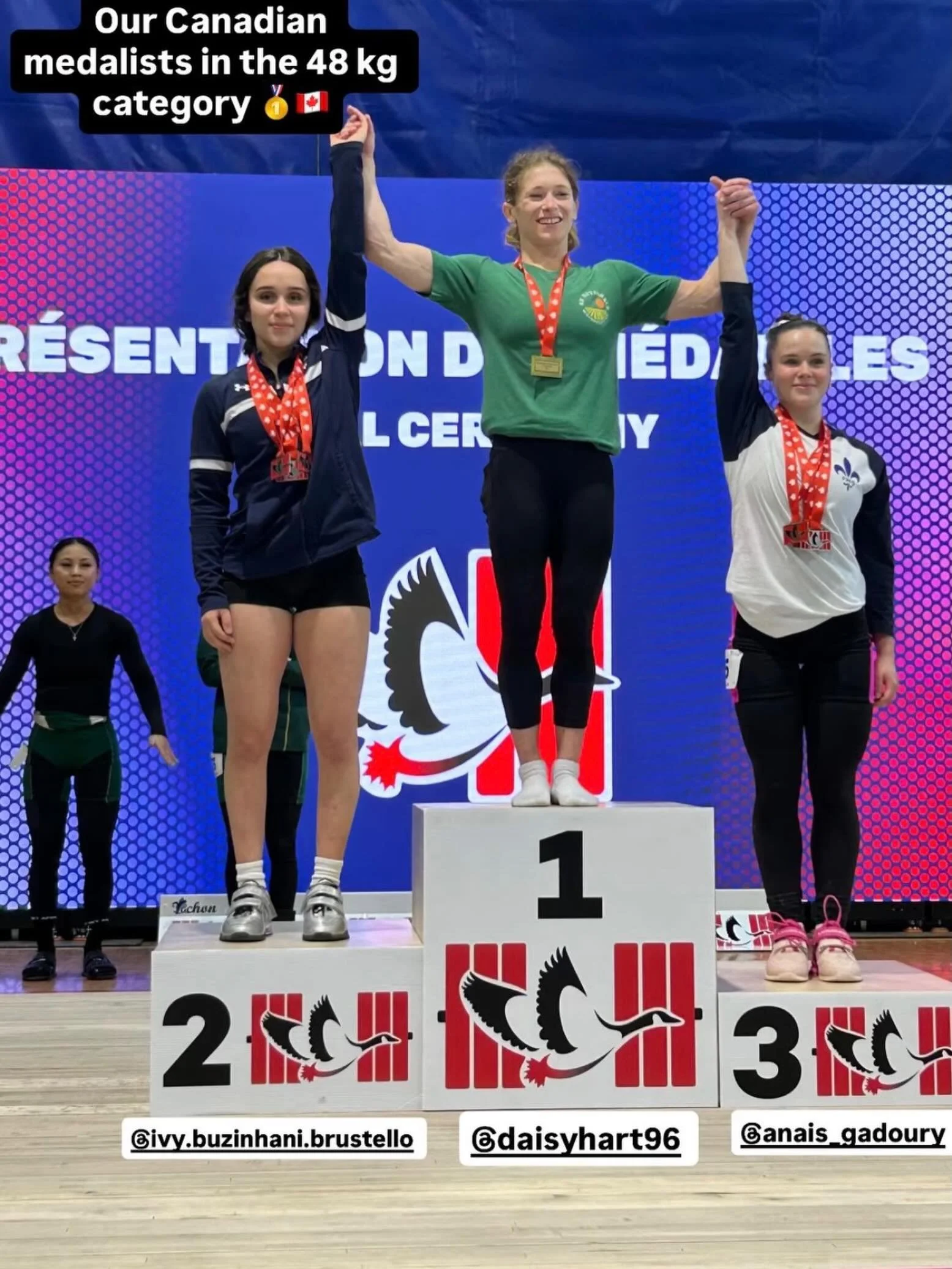 Congratulations to @daisyhart96 on winning the Canadian Senior Weightlifting Championships in the 48kgs class!

Well done Daisy!
