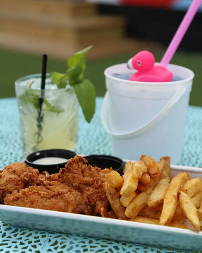 Chicken Tenders, Mojito, and Cocktail Bucket at Maggie's Place Nashville Bar