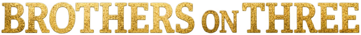 'BROTHERS AND OTHER'. The font style is bold with a gold outline and a camouflage pattern inside the letters.