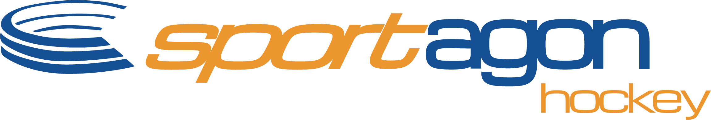 Logo of Sportagon Hockey with stylized swoosh design and text in blue and orange colors.