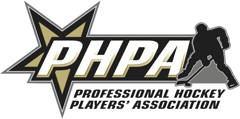 Logo of the PHPA (Professional Hockey Players' Association) featuring a hockey stick and a silhouette of a hockey player.