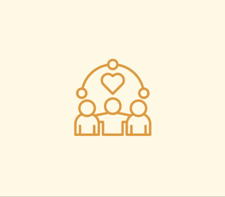 three people connected & supported