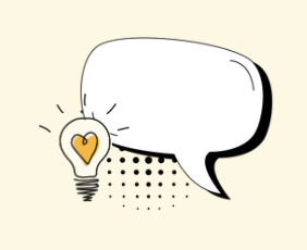 speech bubble with light bulb