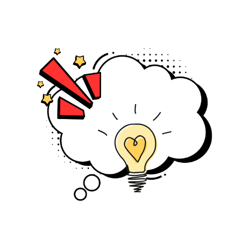 speech bubble with light bulb