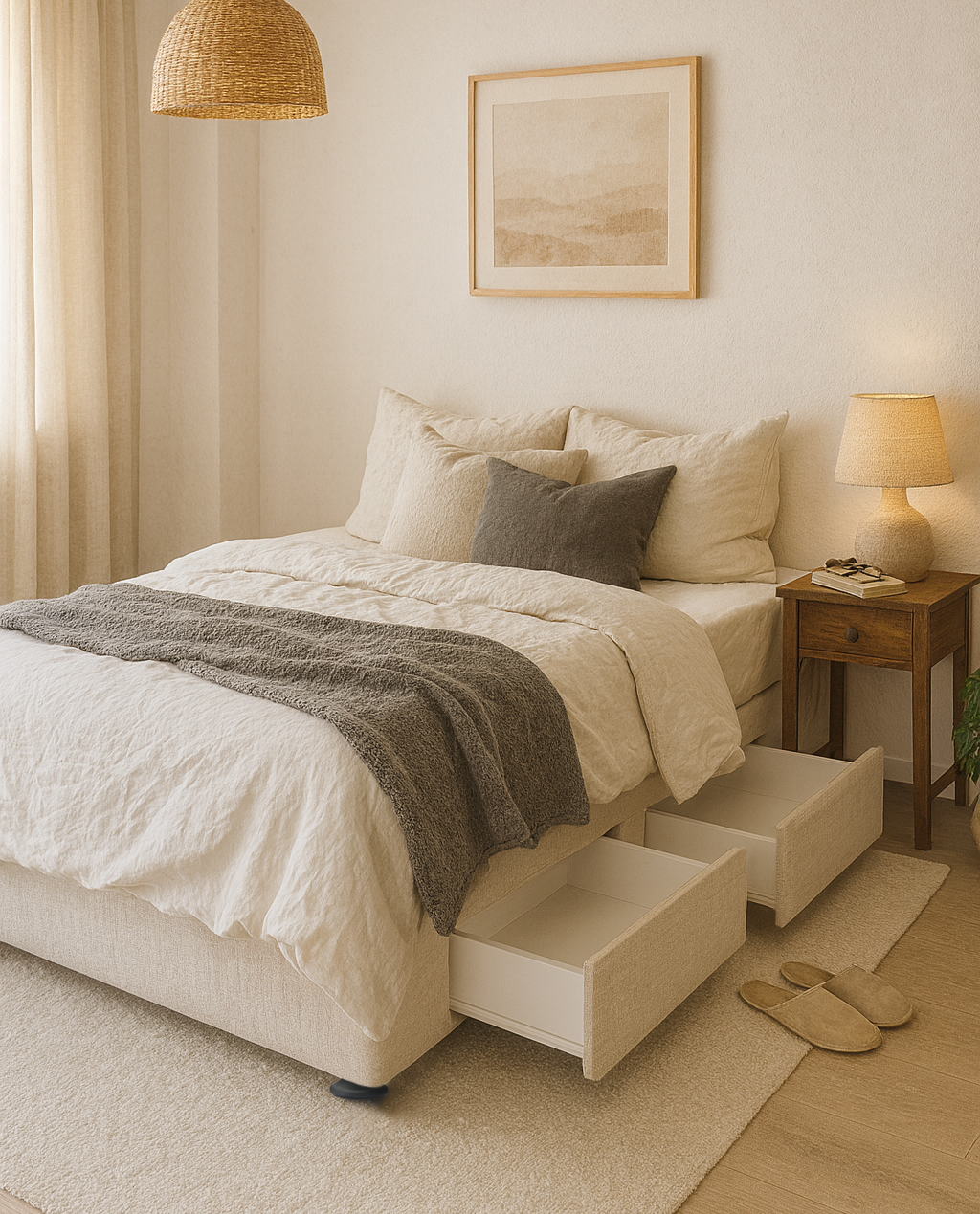 Claybourne Drawer Bed Base - Queen Size