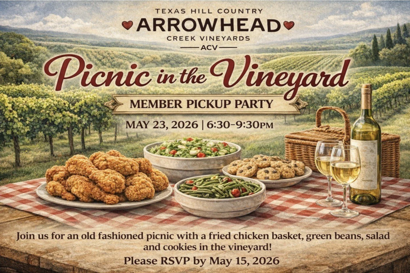 Picnic In the Vineyard Member Pickup Party