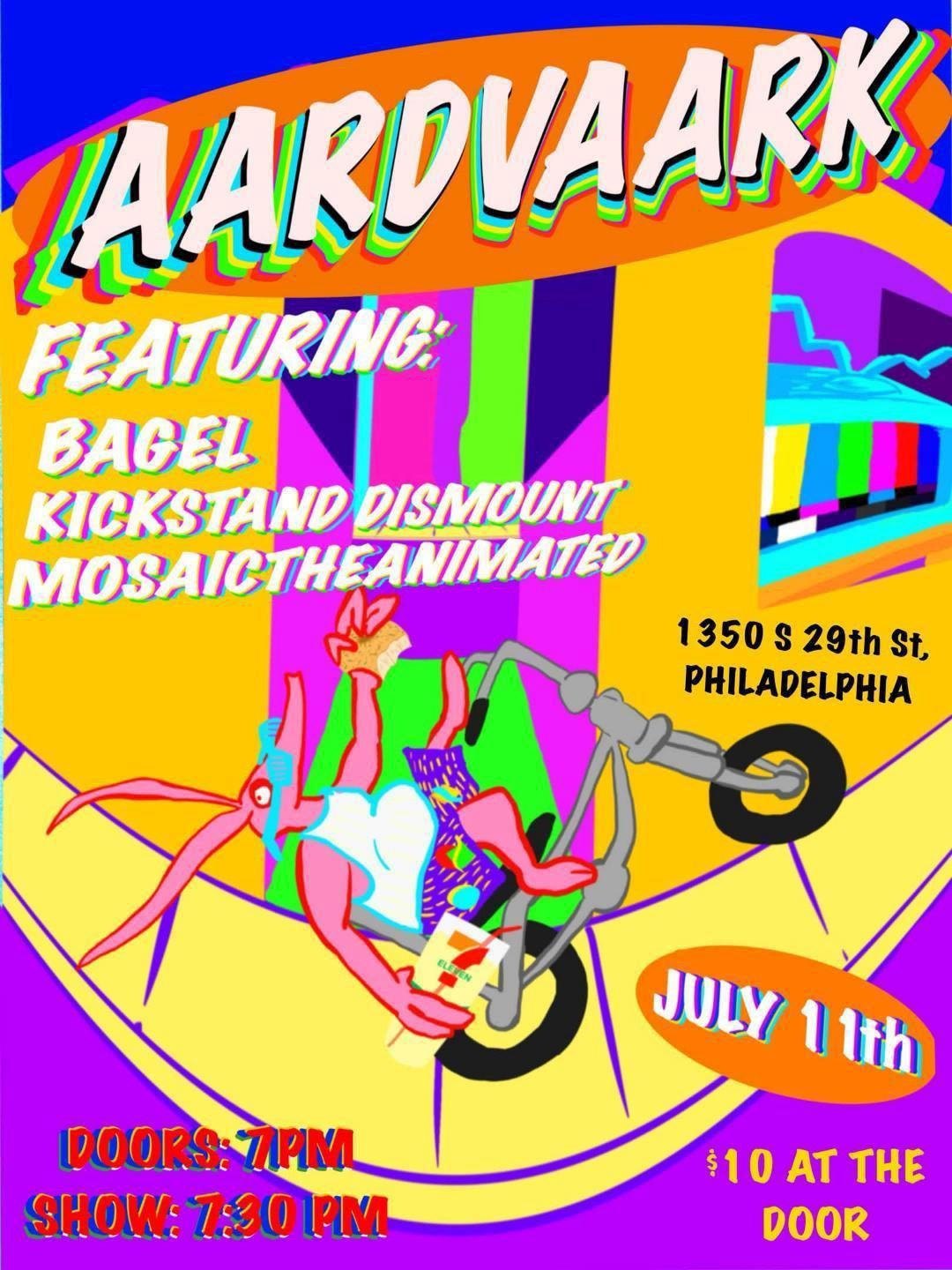 Aardvaark, Bagel, Kickstand Dismount, mosaictheanimated @ Century