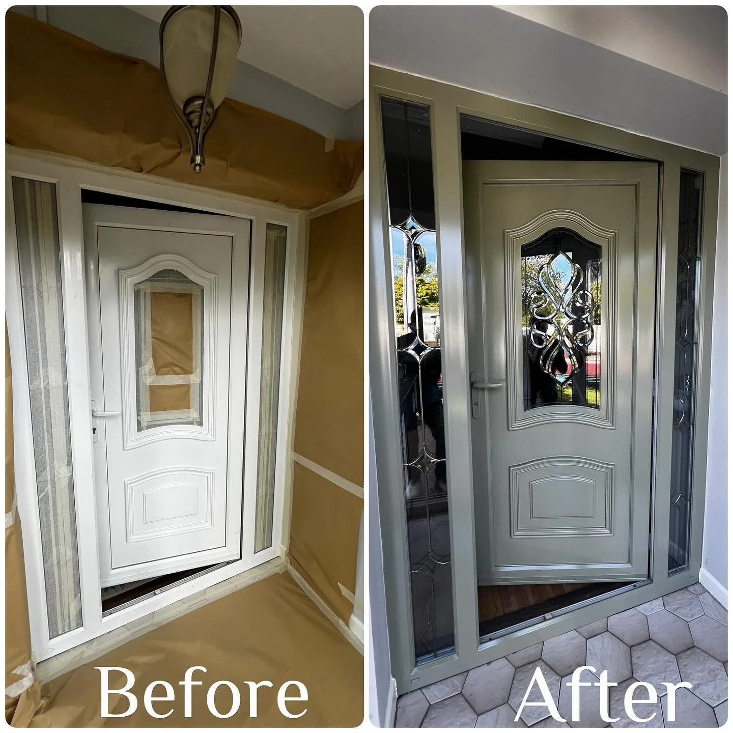 We&rsquo;ve transformed this uPVC door with a professional spray in an elegant grey shade, giving it a modern and refined look. 🔝

✔️ Long-lasting durability
✔️ Smooth, high-quality finish
✔️ Contemporary design to suit any home

A small detail that