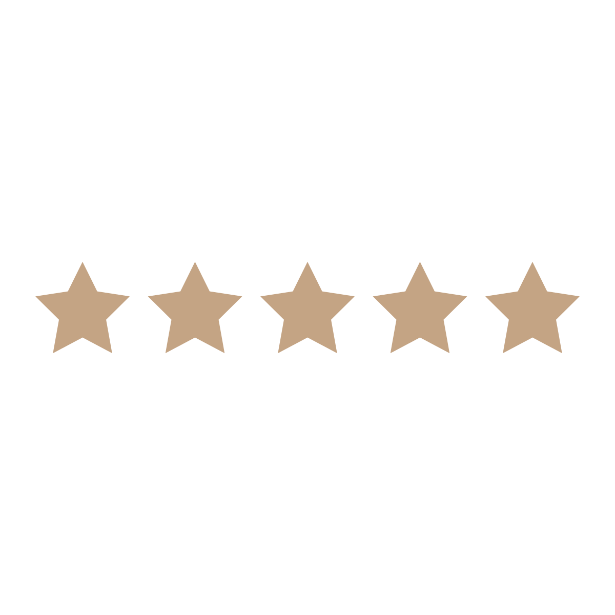 A five-star rating graphic with beige stars and the text 'Rated 4.8 out of 5 stars'.