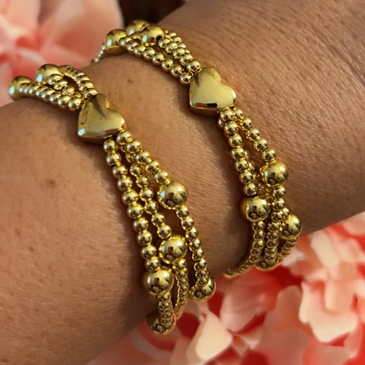 MULTI GOLD HEART SET $25.00