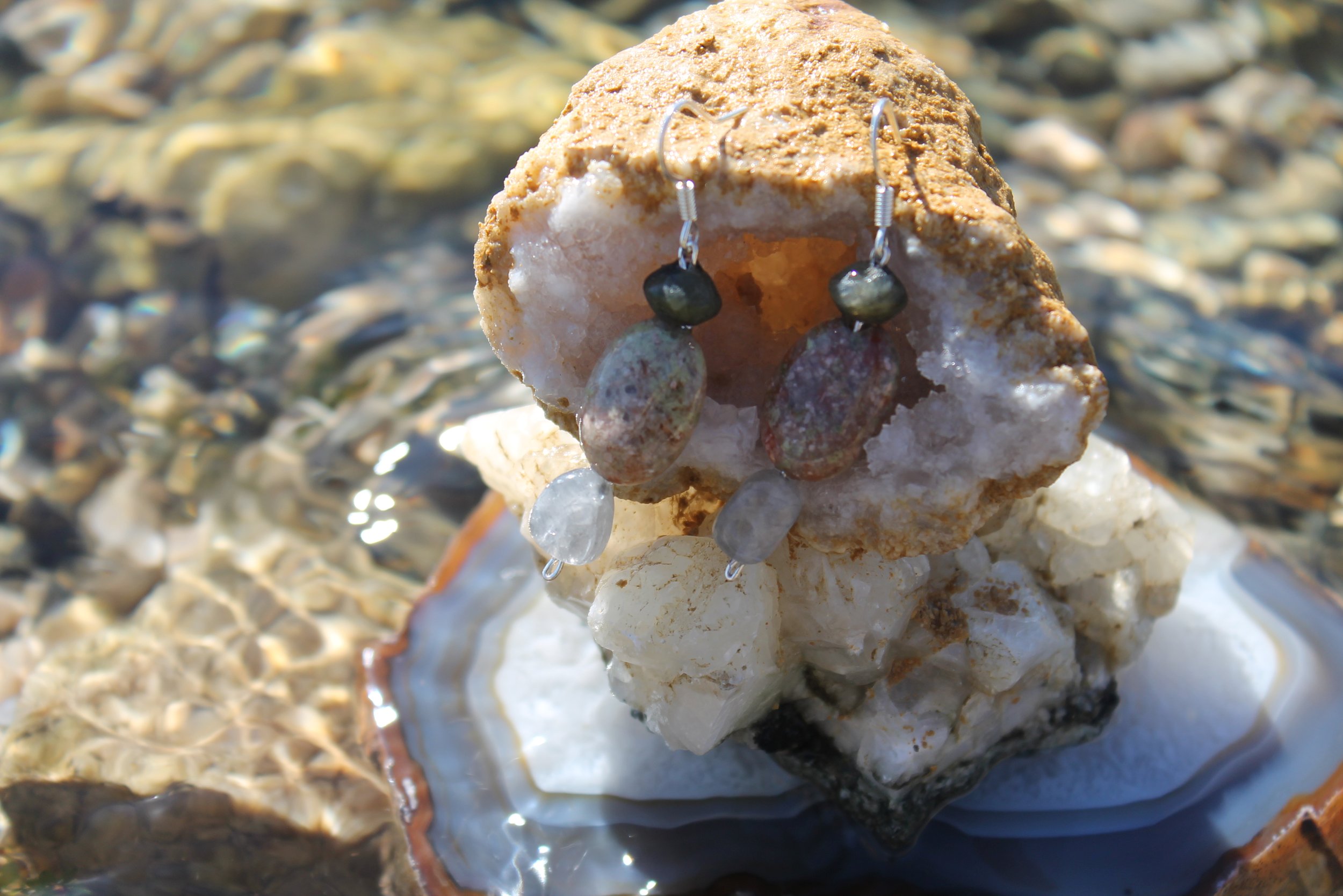 Labradorite & Unakite Earrings