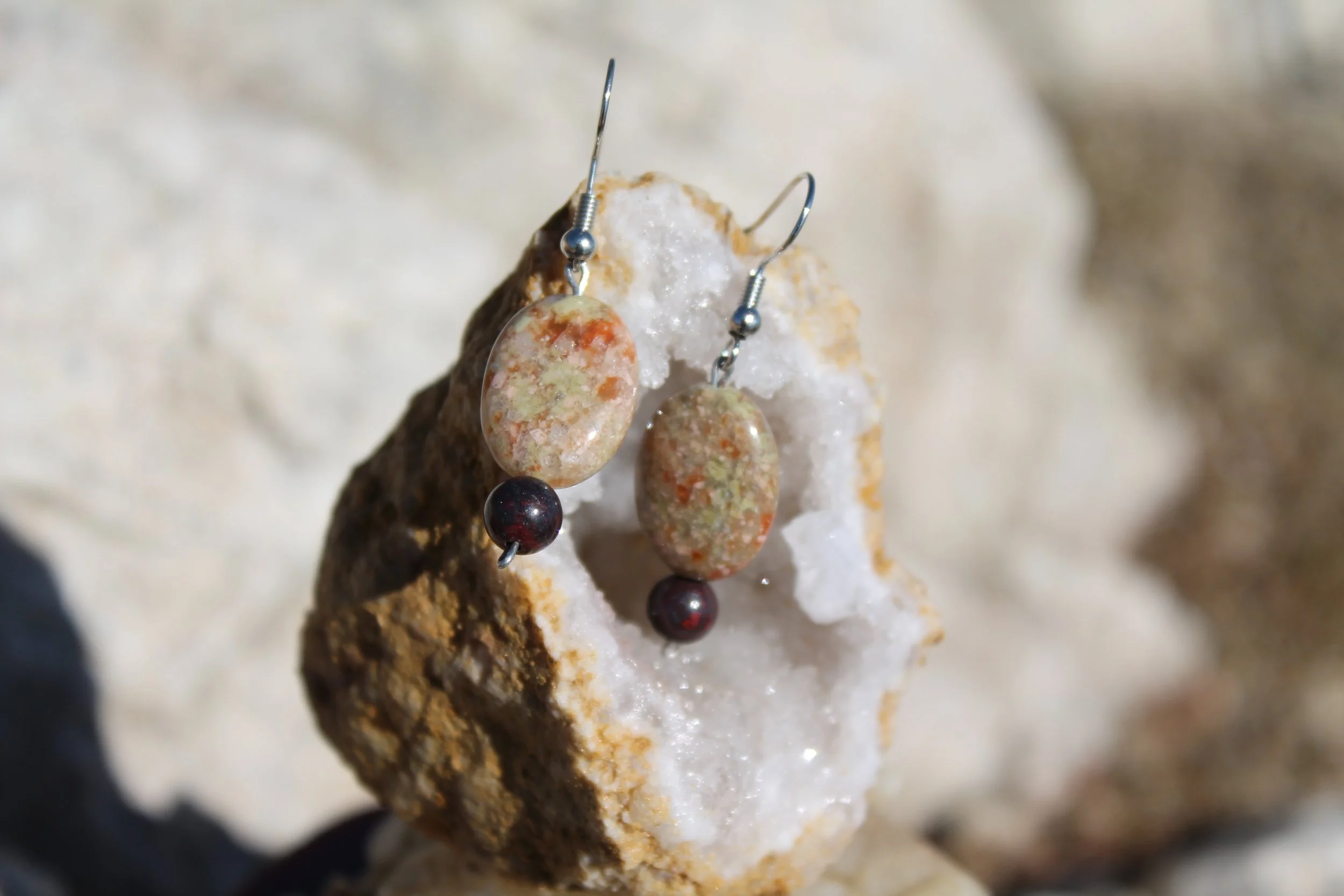 Unakite & Jasper Earrings