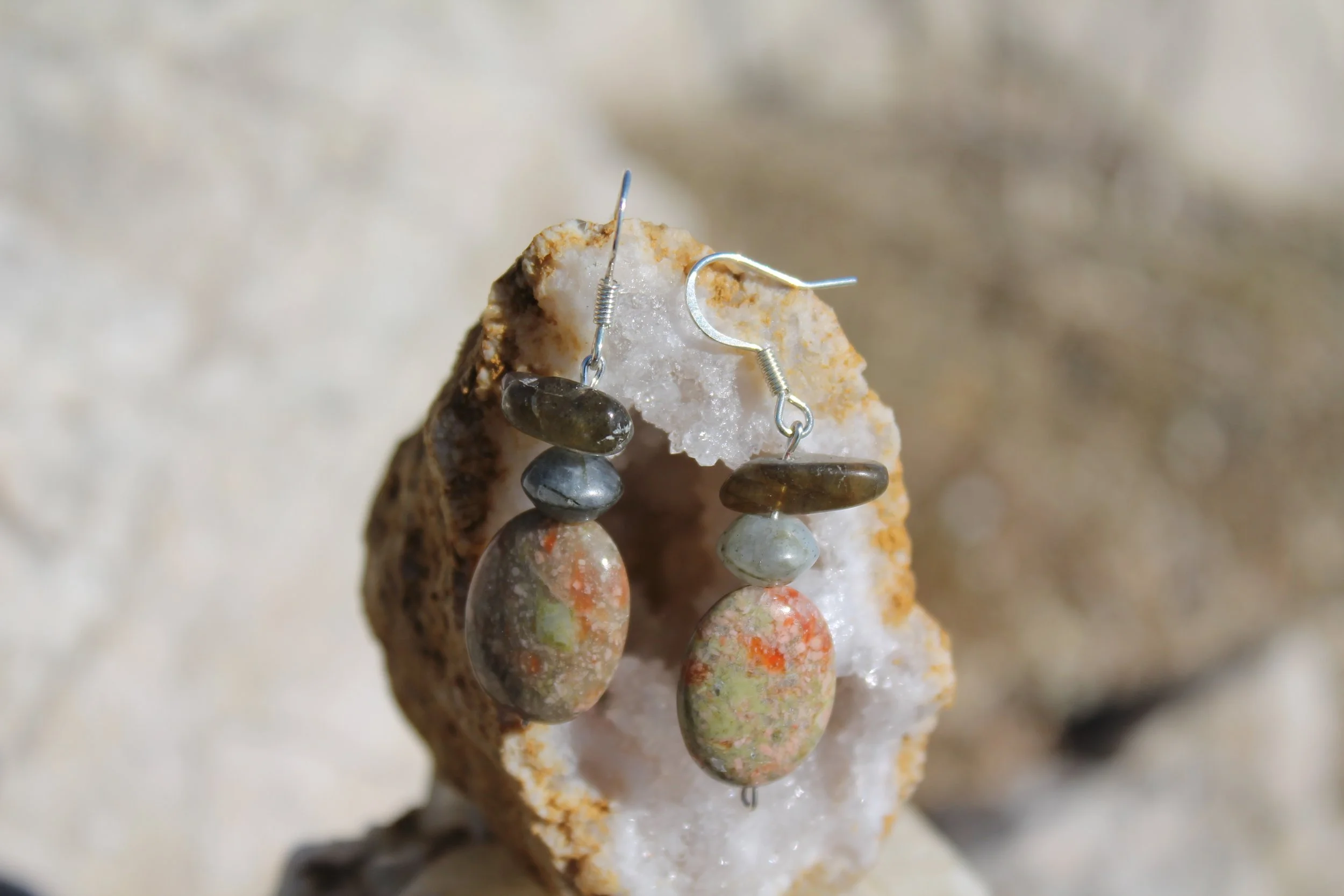 Labradorite & Unakite Earrings