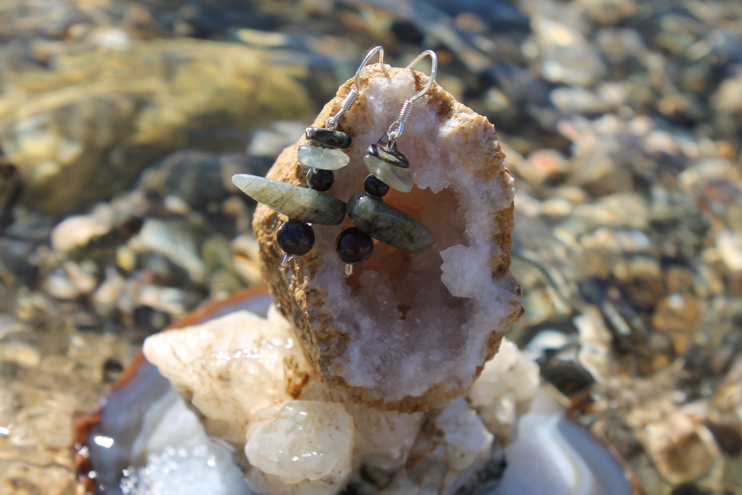 Dragon’s Blood and Labradorite Earrings