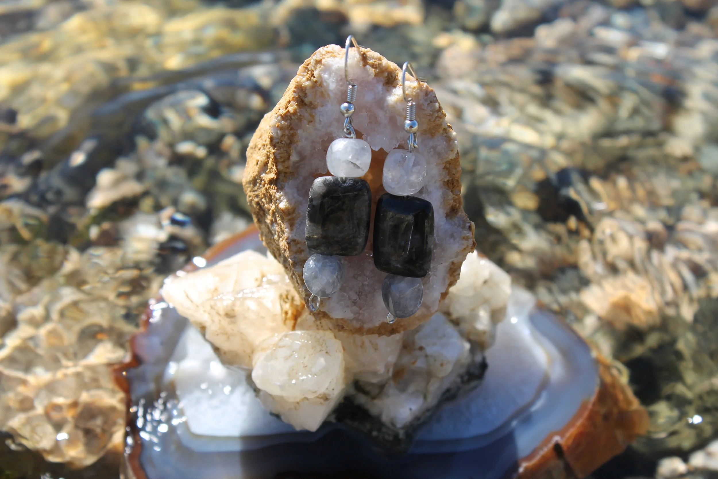 Quartz & Marble Earrings