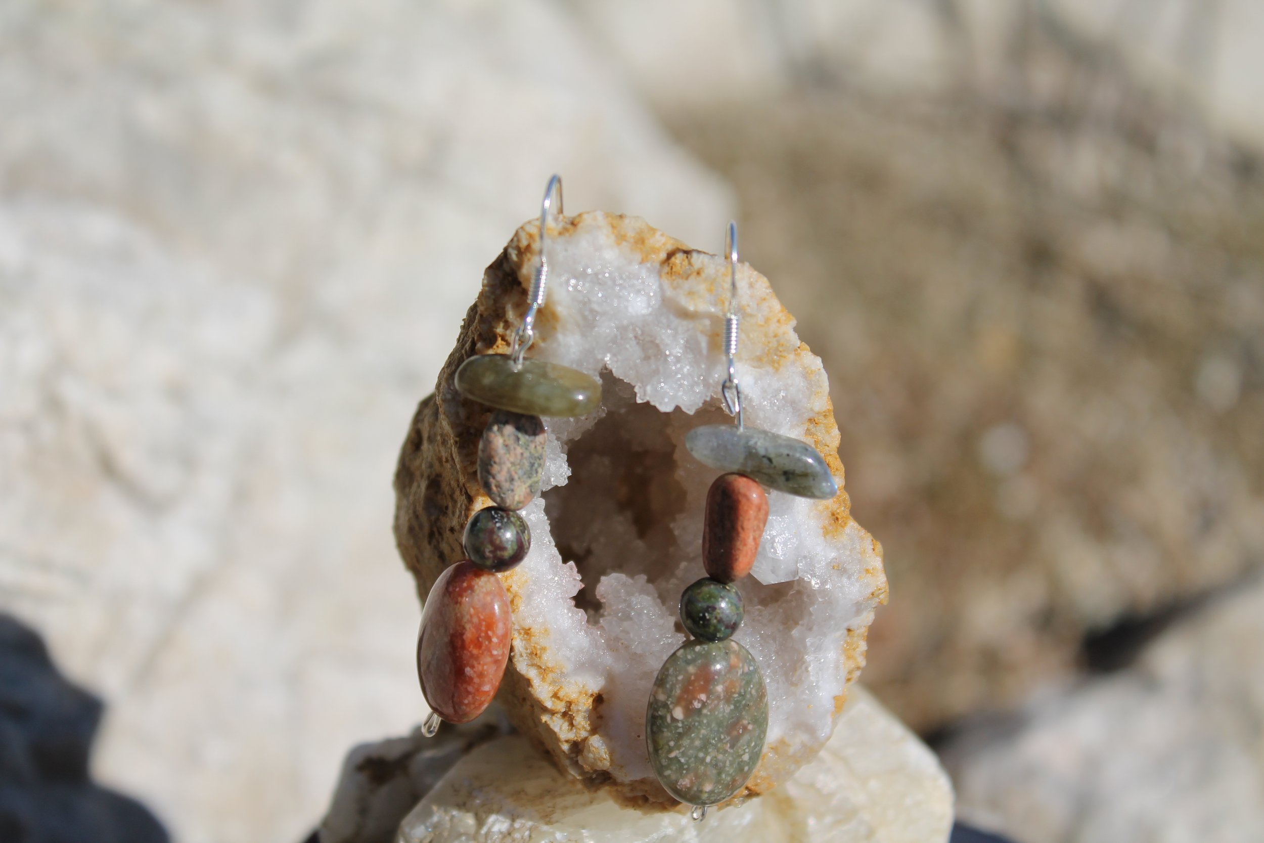Labradorite & Unakite Earrings